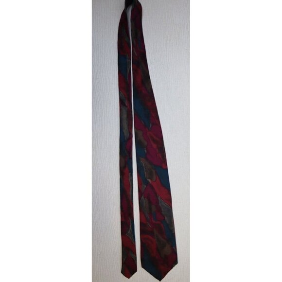 RETRO DESIGN STUDIOS - MEN'S RED AND BLUE MARBLE PRINT TIE - NECK TIE - Picture 5 of 6